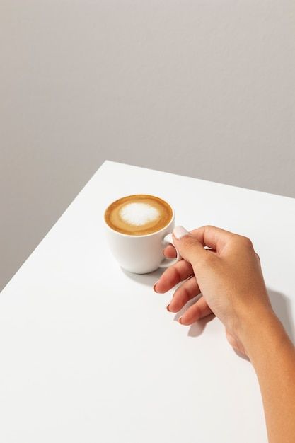 Free photo high angle hand holding coffe... | Free Photo #Freepik #freephoto #coffee-hand #coffee #caffeine #drink-coffee Hand Holding Coffee Cup, Coffee Reference, Holding Coffee Cup, Hand Modeling, Cup Aesthetic, Holding Coffee, Aesthetic Illustration, Hand Photography, Nice Photos