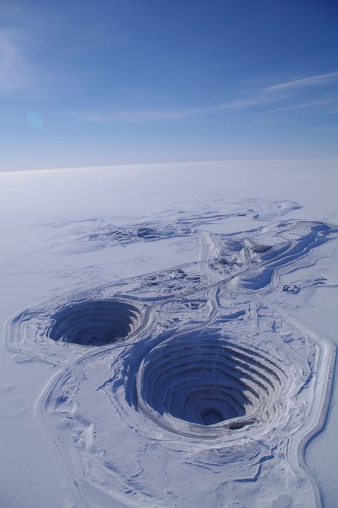 Diavik diamond mind located in the Northwest Territories of Canada Diamond Mine, Open Pit, Men Stuff, Diamond Mines, Northwest Territories, Environment Art, Industrial Photography, Innsbruck, Environment Design