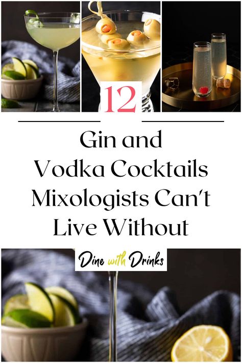 Collage of 4 gin and vodka cocktails. Gin And Vodka Cocktails, Gin Mixed Drinks, Enjoy With Friends, Gin Recipes, Best Gin, Vodka Cocktails Recipes, Vodka Recipes, Cocktail Recipes Easy, How To Make Drinks