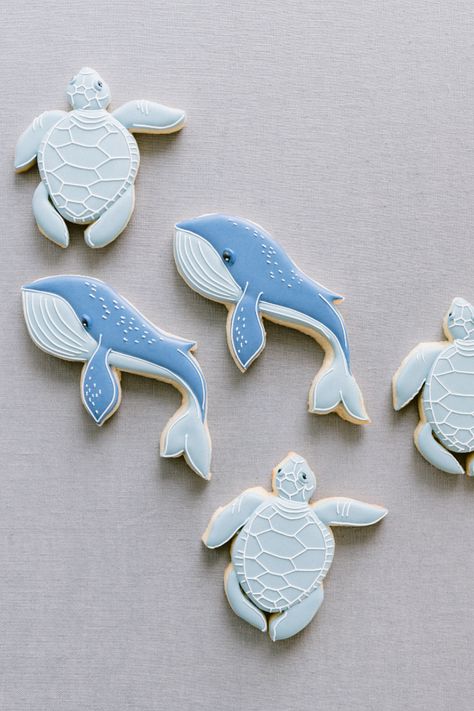 Neutral Under The Sea Party, Sea Animal First Birthday, Ocean Animal Cookies, Stingray Cookies, Under The Sea Bday Party, Sea Creature Cookies, Under The Sea Baby Shower Cookies, Ocean Theme Cookies, Under The Sea Sugar Cookies