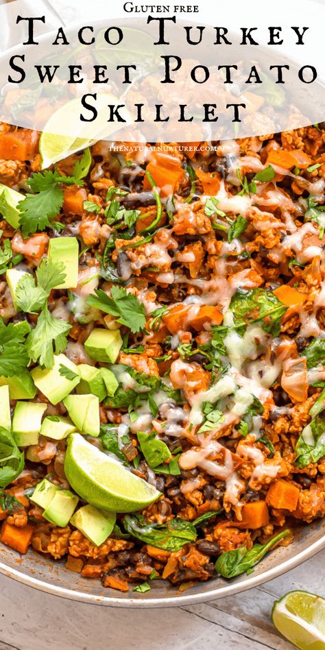 Ground Turkey And Sweet Potato, Turkey Sweet Potato Skillet, Turkey And Sweet Potato, Turkey Sweet Potato, Potato Skillet, Ground Turkey Recipes Healthy, Sweet Potato Skillet, Healthy Turkey, Ground Turkey Recipes