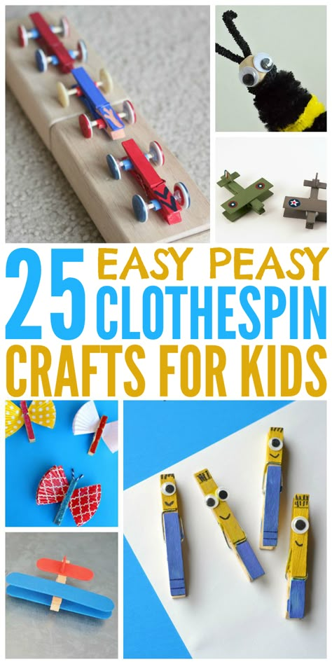 These easy clothespin crafts are the perfect kids activities to try with your little ones. Clothespin Crafts Kids, Clothespin Crafts For Kids, Clothespin Crafts, Kids Song, Pin Crafts, Crafts Party, Easy Arts And Crafts, Crafts Easy, Clothes Pin Crafts