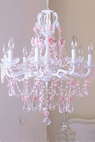 Princess Theme Bedroom, Shabby Chic Chandelier, Chic Chandelier, Pink Chandelier, Theme Bedroom, Pink Furniture, Dekorasi Kamar Tidur, Princess Room, Princess Theme