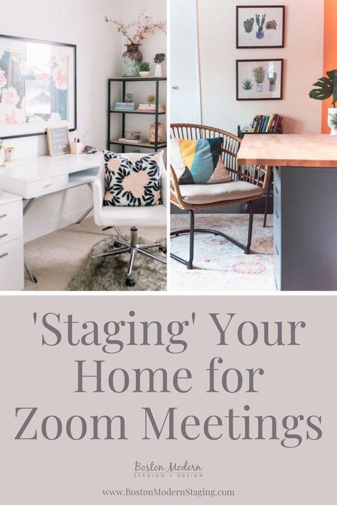 Office For Zoom Calls, Home Office Staging Ideas, Home Office Design Background, Wfh Living Room Layout, Smart Home Office Design, Home Office Lighting For Zoom, Zoom Room Background, Staging Office For Zoom, Office Decor Zoom Background