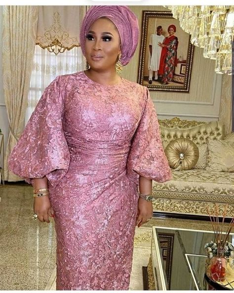 Lace Gown Styles Nigerian, Lace Blouse Styles, Latest Lace Styles, Asoebi Lace, Nigerian Lace Dress, Lace Dress Outfit, Nigerian Lace Styles Dress, Nigerian Lace Styles, African Lace Styles