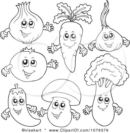 Drawings Of Vegetables, Vegetable Drawing, Vegetable Cartoon, Vegetable Illustration, Clip Art Pictures, Free Vector Illustration, Free Cartoons, Art Drawings For Kids, Cute Coloring Pages