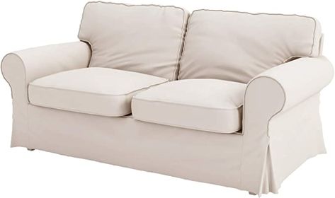 Amazon.com: The Sofa Cover Replacement is Custom Made for IKEA Ektorp Loveseat Sofa. Cover Only! Ektorp Slipcover Replacement (2 Seat Loveseat, Beige Polyester) : Home & Kitchen Timeless Living Room Decor, Ektorp Sofa Cover, White Slipcover Sofa, Ikea Ektorp Sofa, Ektorp Sofa, Timeless Living Room, Custom Slipcovers, Ikea Ektorp, Loveseat Covers