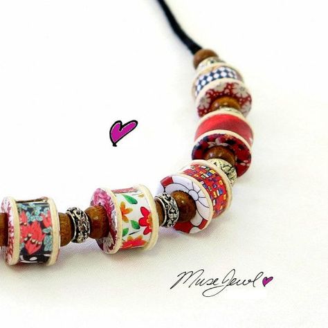 Paper Beads Tutorial, Paper Beads Diy, Paper Beads Template, Paper Bead Necklace, Paper Bead Bracelet, Paper Bracelet, Make Paper Beads, Paper Beads Necklace, Jewelry Making Business