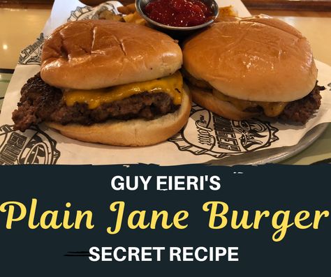 Guy Fieri Burger Recipe, Guys Burgers Recipe, Donkey Sauce, Grill Press, Side Bun, Burger Press, Burger Seasoning, Garlic Uses, Melty Cheese