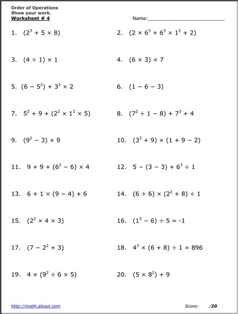 Practice the Order of Operations With These Free Math Worksheets: Additional Worksheets Bodmas Worksheets Grade 6, Bodmas Worksheets For Grade 5, Grade 8 Math Worksheets, Prealgebra Worksheets, Pemdas Worksheets, 10th Grade Math, Grade 6 Math Worksheets, 8th Grade Math Worksheets, 9th Grade Math