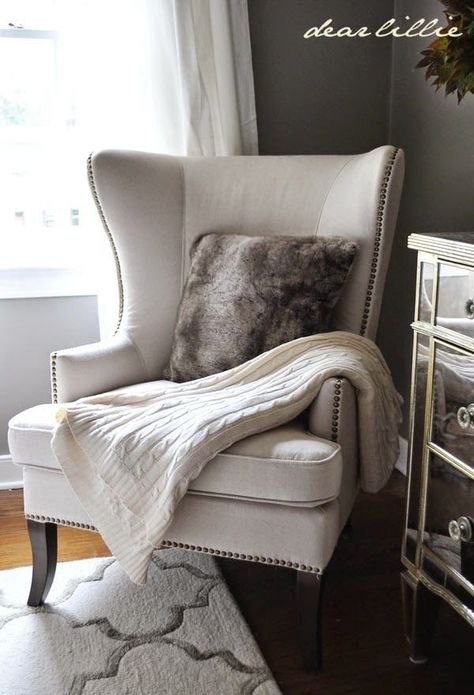 21 Awesome Wingback Chairs to Make Life Better ... Dresser Decorations, Small Chair For Bedroom, Small Grey Bedroom, Pillows Bedroom, Living Room Decor Neutral, Wingback Chairs, Chairs For Small Spaces, Living Room Red, Bedroom Dresser