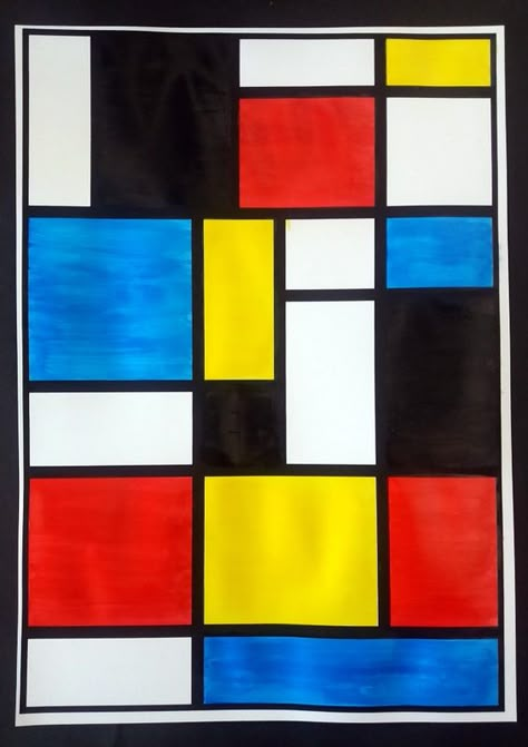 Pour jouer avec les trois couleurs primaires, l'artiste incontournable à exploiter est certainement Piet Mondrian. Cet artiste, né aux Pays... Mondrian Art, My Colors, Barn Quilt Patterns, Abstract Geometric Art, Elementary Art Projects, Piet Mondrian, Art Drawings For Kids, Abstract Canvas Art, Elementary Art