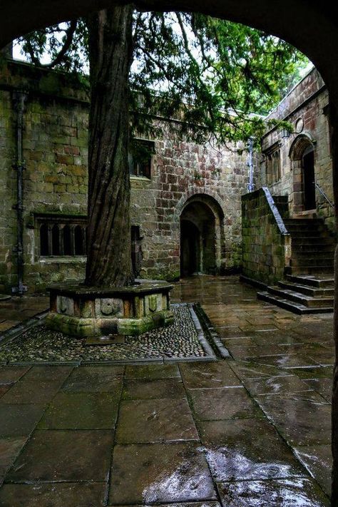 Skipton Castle, Yorkshire, England Fantasy Places, Medieval Castle, Courtyard Garden, Yorkshire England, Beautiful Architecture, Beautiful Buildings, Pretty Places, Fantasy Landscape, Abandoned Places