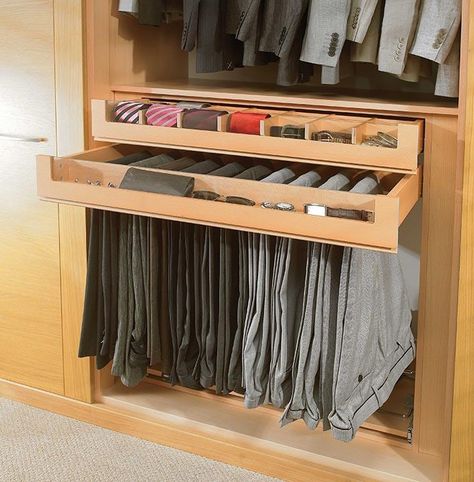 Mini Walk In Closet, Dream Closet Aesthetic, Small Sleeping Spaces, Wardrobe Inside Design, Narrow Closet Design, Wardrobe Detail, Trouser Rack, Small Walk In Closet, Wardrobe Interior