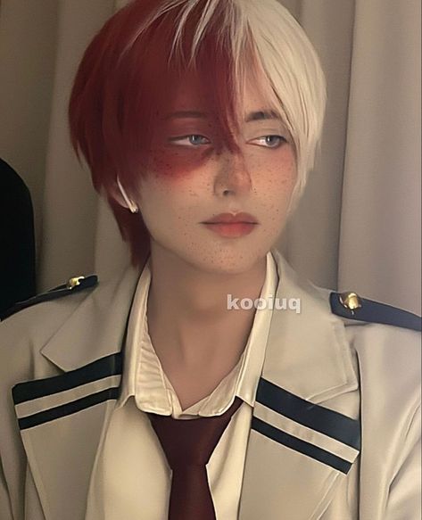 Todoroki Makeup, Todoroki Hair, Cosplay Todoroki, Todoroki Cosplay, Mha Dr, Mha Cosplay, Halloween Eye Makeup, Halloween Eyes, Friend Anime