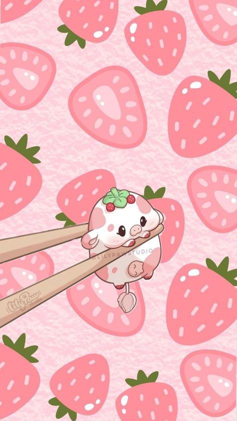 #strawberrycow Strawberry Cow Art, Strawberry Cows, Strawberry Milk Cow, Strawberry Cow, Floral Wallpaper Iphone, Milk Cow, Cow Art, Strawberry Milk, Cow Girl