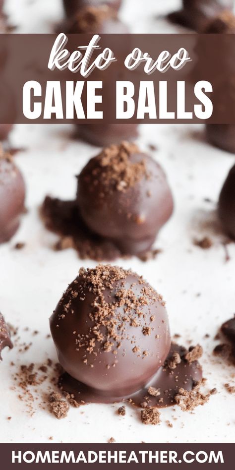 Keto Oreo Cake Balls Oreo Cake Balls, Oreo Cakesters, Low Calorie Cake, Oreo Cake Pops, Cake Ball Recipes, Keto Treats, Keto Baking, Keto Chocolate Cake, Low Carb Cake