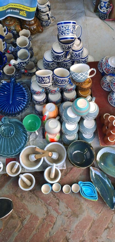 Delhi Haat, Delhi Aesthetic, Pottery Coasters, Delhi Travel, Pottery Cups, Pottery Plates, Pottery Vase, New Delhi, Ceramic Bowls