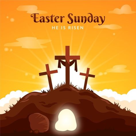 Sunday Illustration, Easter Sunday Images, Easter Poster Design, Easter Graphic Design, Easter Friday, Monday Vibes, Easter Poster, Sunday Images, Easter Monday