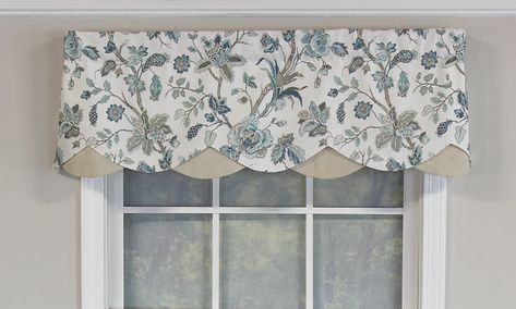 RLFisher Floral Scalloped Window Valance & Reviews | Perigold Living Room Window Valance Ideas, Valance Window Treatments Living Room, Kitchen Window Valance Over Sink, Bathroom Valance Ideas, Living Room Valance Ideas, Kitchen Valance Ideas Over Sink, Window Toppers Ideas Valances, Modern Window Valance, Over Sink Decor