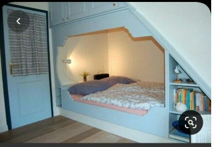 Diy Understairs Storage, Racing Room, Stairs Nook, Bed Under Stairs, Under Stairs Nook, Room Under Stairs, Stair Nook, Sleeping Nook, Bed Nook