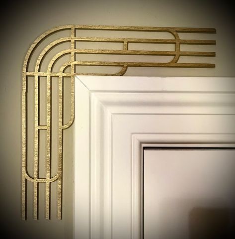 Boho Modern Frank Lloyd Wright-inspired Art Deco Window and Door Corner Accent-trim Corner Decoration set of 2 Available in 12 Finishes P - Etsy Art Deco Exterior Home, Art Deco Front Door, Art Deco Staircase, Art Deco Mood Board, Angle Art, Art Deco Interiors, Art Deco Windows, Art Deco Office, Art Deco Panel