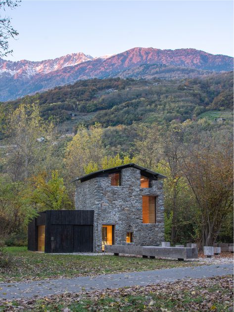 Gallery of The Kingfischer’s Nest Visitor Center / Architetto Marco Ghilotti - 2 Old Stone Houses, Stone Architecture, Visitor Center, Old Stone, Stone Houses, Brick And Stone, Stone House, Barn Style, Contemporary Architecture