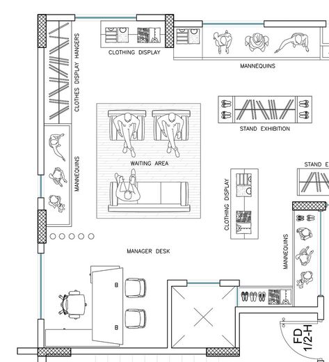 Entry #4 by arqfernandezr for To design 2d interior space & furniture layout by Autocad for ladies fashion atelier | Freelancer Boutique Floor Plan Store Layout, Gold Shop Interior Design, Boutique Floor Plan, Retail Store Layout, Plan Furniture, Fashion Store Design, Store Plan, Fashion Atelier, Retail Store Interior Design