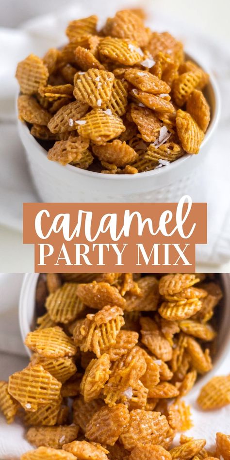 Caramel Crispix is so addicting! You won't be able to take just one handful of this snack mix recipe. This makes a big batch to share with friends and family, especially during the holidays. Crispix Recipes, Carmel Chex Mix Recipe, Caramel Crispix Recipe, Caramel Snack Mix, Caramel Chex Mix, Caramel Chex, Pool Food, Snack Mix Recipe, Halloween Food Appetizers