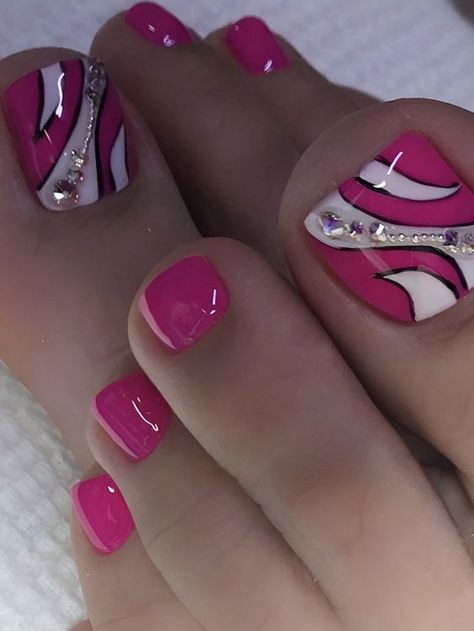 Foot Nail Art Design, Feet Nail Art Designs, Nail Art Feet, Toe Nails Designs, Best Toe Nail Color, Toe Nail Art Designs, Nails Supplies, Toenail Art Designs, Pink Toe Nails