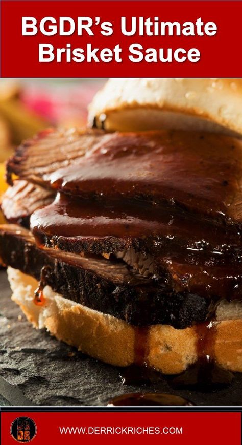 Brisket Gravy Sauce Recipes, Sauce For Brisket Dipping, Sauce For Brisket Sandwiches, Brisket Dipping Sauce, Brisket Bbq Sauce Recipe, Brisket Sandwich Sauce, Bbq Sauce For Brisket, Basting Sauce For Brisket, Sauce For Brisket