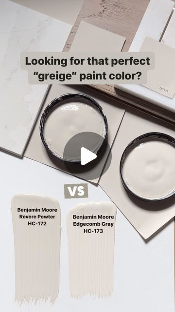 Karolina De Costa on Instagram: "Benjamin Moore Edgecomb Gray vs. Revere Pewter

First, let me just say that Edgecomb Gray has grey undertones but if you’re expecting GRAY you’re going to be disappointed.  It’s definitely more on the beige side with a slight flash of green.  Warm and inviting, it’s dark enough not to look washed out in rooms with good natural light.  In north facing rooms, this shade will warm up your space without feeling too heavy.

Revere Pewter is darker and moodier - perfect for making larger well lit rooms more intimate or for creating cozy bedrooms.  In most lights, Revere Pewter will look gray/beige leaning towards the gray/green spectrum.  However, in certain west facing rooms it may flash a bit pink/beige. 

TIP:  Both these shades look stunning on kitchen cabine Pashmina Vs Revere Pewter, Edgecomb Grey, Benjamin Moore Light Pewter, Revere Pewter Kitchen, Pewter Benjamin Moore, Benjamin Moore Edgecomb Gray, Revere Pewter Benjamin Moore, Edgecomb Gray, Greige Paint Colors