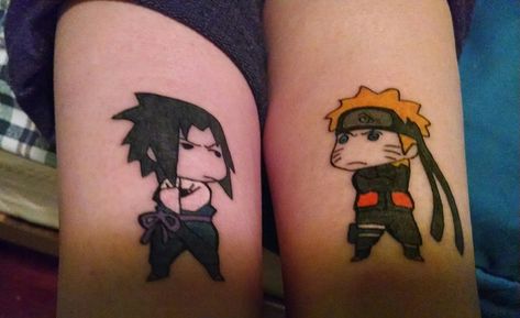 Sasuke n Naruto Chibi Tattoos by Hina0126.deviantart.com on @deviantART Naruto Couple Tattoos, Sasuke Tattoo Ideas, Sasuke Tattoo, Itachi And Sasuke, Yakuza Tattoo, Temporary Tattoo Sleeves, Naruto Tattoo, Custom Temporary Tattoos, Temp Tattoo