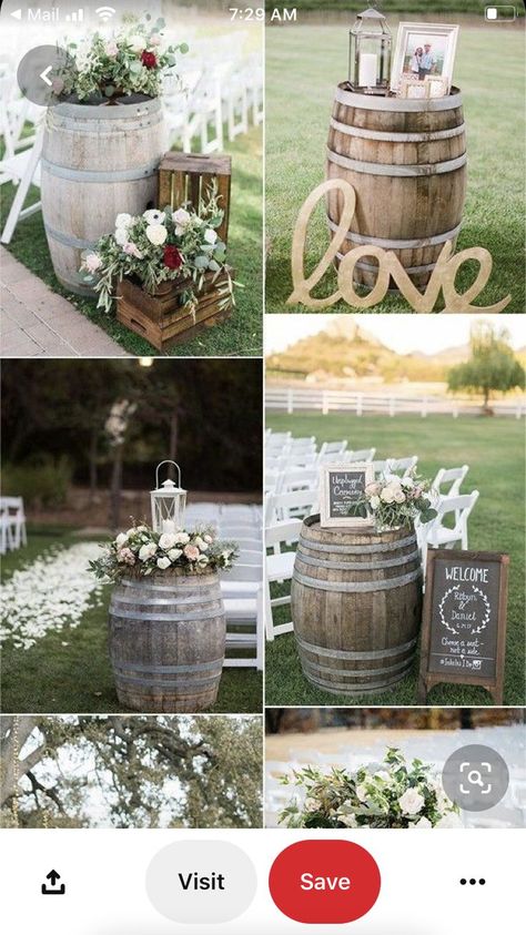 outdoor decor Wine Barrels Wedding, Barrels Wedding, Wedding Food Table, Country Prom, Wine Barrel Wedding, Garden Tent, Barrel Ideas, Barrel Wedding, Rustic Wedding Table Decor