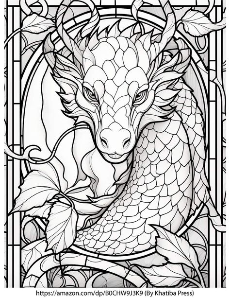 Simple Dragon Coloring Page, Dragon Mosaic Pattern, Dragon Stained Glass Art, Stain Glass Coloring Pages, Dragon Stained Glass Pattern, Coloring Pages Fantasy Art, Dragon Outline Drawing, Coloring Pages For Men, Dragon Colouring Pages