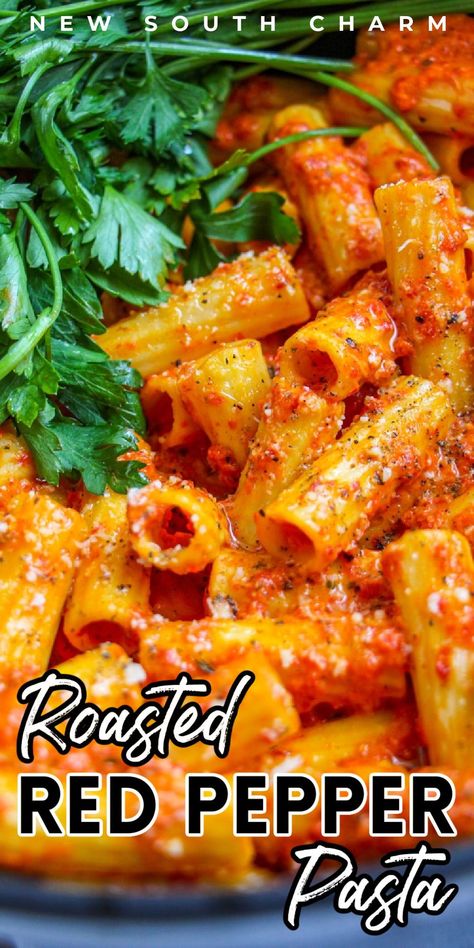 Roasted Red Peppers Recipes, Red Pepper Pasta Sauce, Red Pepper Recipes, Red Pasta, Roasted Red Pepper Pasta, Red Pepper Pasta, Roasted Red Pepper Sauce, Pepper Pasta, Red Pepper Sauce