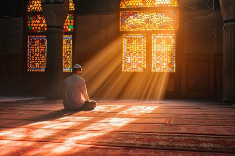 Muslim man sitting and praying in Mosque adult spirituality architecture.  | premium image by rawpixel.com / Hein Praying In Mosque, Pray Muslim, Shadow Person, Muslim Men, Muslim Prayer, Man Sitting, Meditation, Spirituality, Architecture