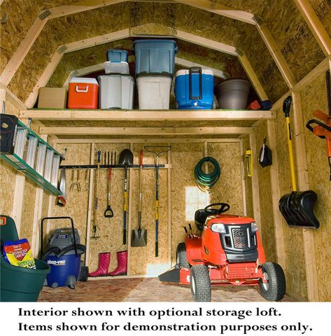 Storage Shed Organization Ideas, Shed Organization Ideas, Motorcycle Storage Shed, Shed Shelving, Gambrel Style, Storage Shed Organization, Shed Floor, Wood Storage Sheds, Shed Organization