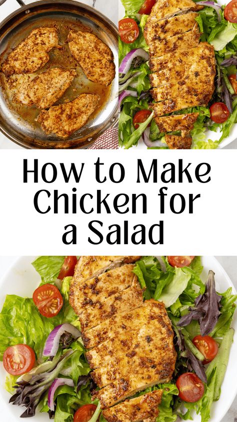 This easy seasoned chicken is perfect for salads. It takes 15 minutes, is the perfect portion size, and is juicy and full of flavor. Easy Seasoned Chicken, Chicken Breast For Salad, Easy Chicken Seasoning, Sliced Chicken Breast Recipes, Chicken Breast Salad, Portion Size, Weeknight Recipes, Easy Chicken Breast, Seasoned Chicken