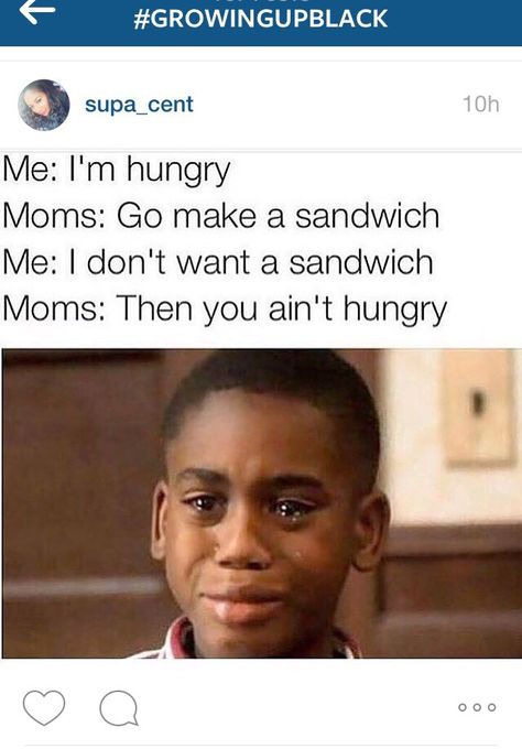 True, if you hungry than you ain't picky. Growing Up Black Memes, Black People Memes, Black Memes, Meme Page, Funny Black People, Memes Sarcastic, Crazy Funny Memes, Memes Humor, Funny Relatable Quotes