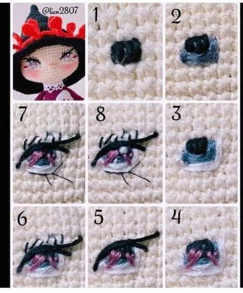 Crochet Doll Eyes, Amigurumi Eyes, Felt Flower Template, Amigurumi Tips, Crochet Christmas Gifts, Crochet Stitches Diagram, Crochet Fairy, Crochet Eyes, Pola Amigurumi