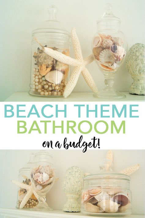 Bathroom Decor Sea Beach Themes, Seaside Themed Bathroom, Beachy Bathrooms Ideas, Beach Theme Bathroom Sculptures & Statues, Seaside Theme Bathroom, Coastal Bathroom Decorating Ideas, Small Bathroom Beach Theme, Bathroom Decor Ocean Theme, Beach Themed Shower Ideas