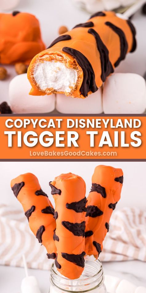 Tigger Tails pin collage Tiger Dessert, Tigger Tails, Disneyland Desserts, Disney Dessert Recipes, Granny Pad, Disney Tiger, Tiger Party, Tailgate Ideas, Disney Foods