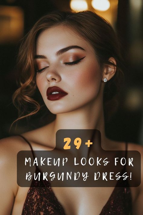 Need the best makeup for your burgundy gown? 💋🍷 Click to explore top makeup styles that enhance your dress and your features. Shine with confidence! #BurgundyGown #MakeupStyles #EnhanceFeatures #ConfidentBeauty #ShineBright Makeup With Burgundy Dress, Burgundy Dress Makeup, Makeup For Burgundy Dress, Crimson Color, Burgundy Gown, 15 Makeup, Top Makeup, I Still Remember, The Best Makeup