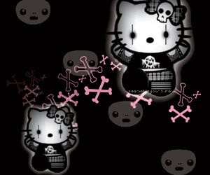 Hello Kitty Wallpaper Black, Pfp Gangsta, Gangsta Hello Kitty, Hello Kitty Wallpapers, Hello Kitty Painting, Hello Kitty Tattoo, Kitty Aesthetic, Emo Princess, Collage Mural