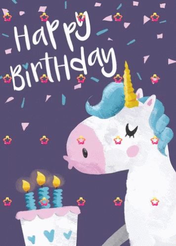 Happy Birthday Unicorn GIF - HappyBirthday Unicorn UnicornBirthday - Discover & Share GIFs Happy Birthday Unicorn, Birthday Card Sayings, Birthday Unicorn, Birthday Wishes Messages, Happy Birthday Pictures, Bday Cards, Birthday Blessings, 카드 디자인, Birthday Wishes Cards