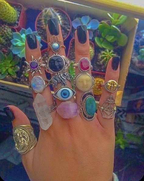 Romanticing Life, Fimo Ring, 00s Mode, Friends Ideas, Room Items, Crystal Vibes, Hippie Aesthetic, Estilo Hippy, Hippie Rings