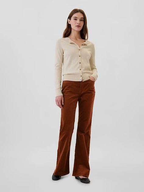 High Rise Soft Vintage Flare Corduroy Pants | Gap Factory Womens Winter Pants, Flare Corduroy Pants, Corduroy Pants Outfit, Brown Flares, Pajamas Gift, Vintage Flare, Winter Pants, Corduroy Jeans, Corduroy Pants