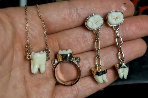 Tooth Ring, Human Teeth, Weird Jewelry, Quirky Jewelry, Teeth Jewelry, Bone Jewelry, Funky Jewelry, West Bengal, Dream Jewelry