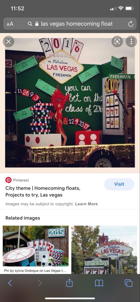 Las Vegas Theme Parade Float, Las Vegas Homecoming Float, Stuco Ideas, Junior Year High School, Las Vegas Images, Popcorn Day, Homecoming 2022, Homecoming Floats, Homecoming Themes